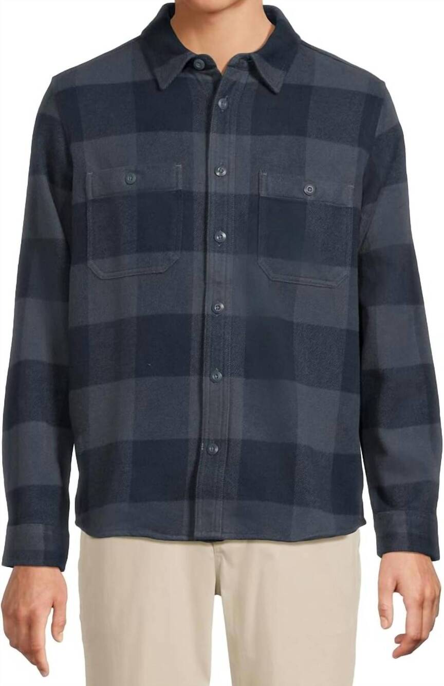 NEW MOUNTAIN HARDWEAR plusher long sleeve shirt in montauk blue tatanka check pr